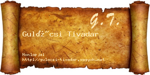 Gulácsi Tivadar névjegykártya